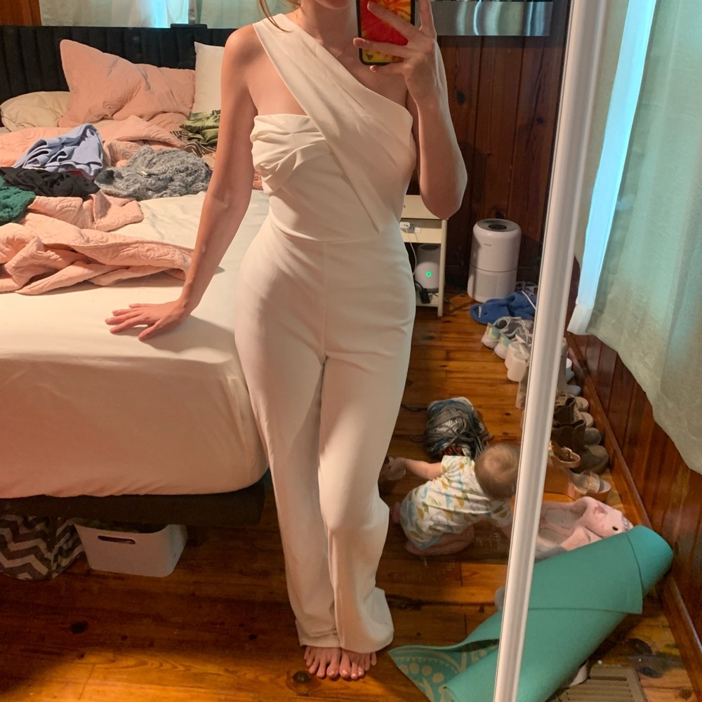 Lulus White Asymmetrical Jumpsuit